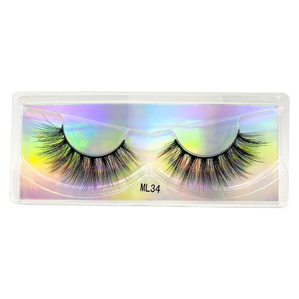 Mollie Lipper ขนตาปลอมธรรมชาติ 3d Mink Lashes MakeUp Fluffy Wispy ขนตาปลอมยาว Mink Eyelash Extensions maquiagem