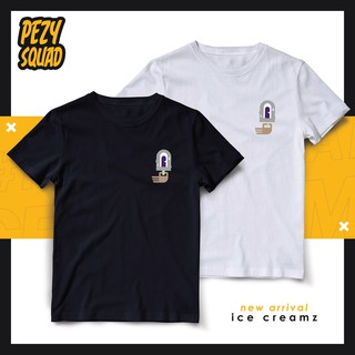 PEZY SQUAD เสื้อยืดลายไอศกรีม ดับหน้าร้อน (ICE CREAMZ) สีขาว / ดำ