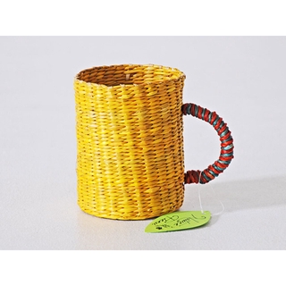 Weave Basket Cup Holder ตะกร้าสานหญ้าทะเล รูปทรงแก้วน้ำ ที่ใส่แก้วกันร้อน 8x10cm