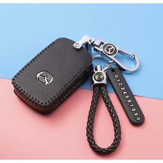 เคสรีโมท สำหรับรถ Mazda sky 3,cx3,cx30  Newสำหรับ 2,3ปุ่ม แบบหนังสีดำ