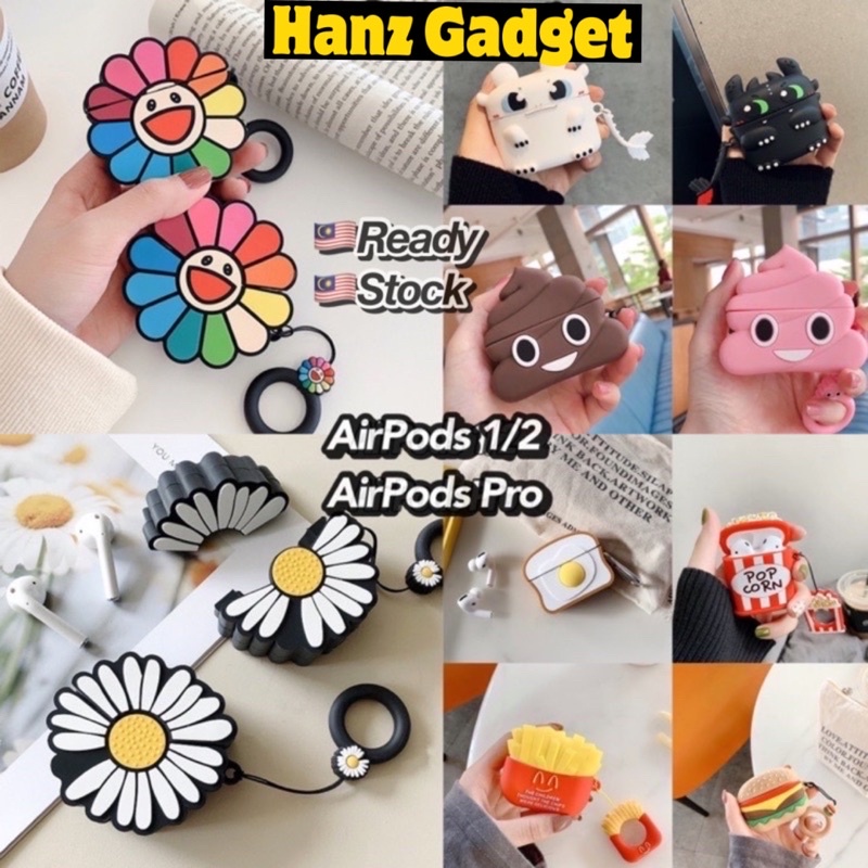 จัดส่งจาก KL น่ารัก Shock Proof Case AirP0ds 2 AirP0ds Pro Anti-Fall Absorption Case