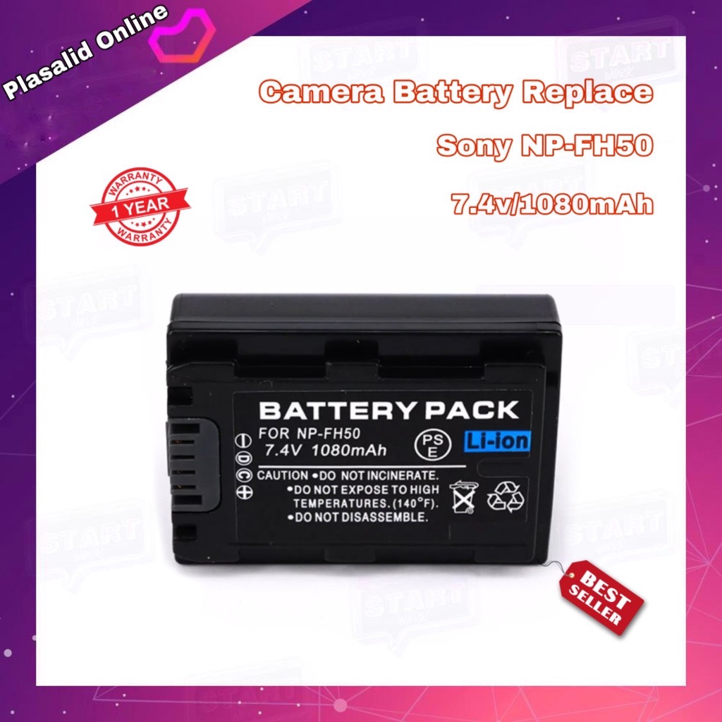 แบตกล้อง Camera Battery Replace SONY NP-FH40 NP-FH50 NP-FH60 (7.4v/1080mAh) Li-ion Battery รับประกัน
