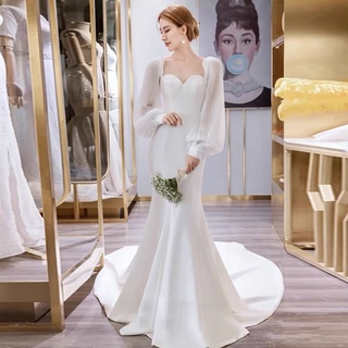 👰🏻 CYWD-082 👰🏻 ชุดเจ้าสาวมินิมอล ชุดเจ้าสาววินเทจ ชุดเจ้าสาว เดรสมินิมอล ชุดเจ้าสาวในสวน ชุดเจ้าสาวนำเข้า