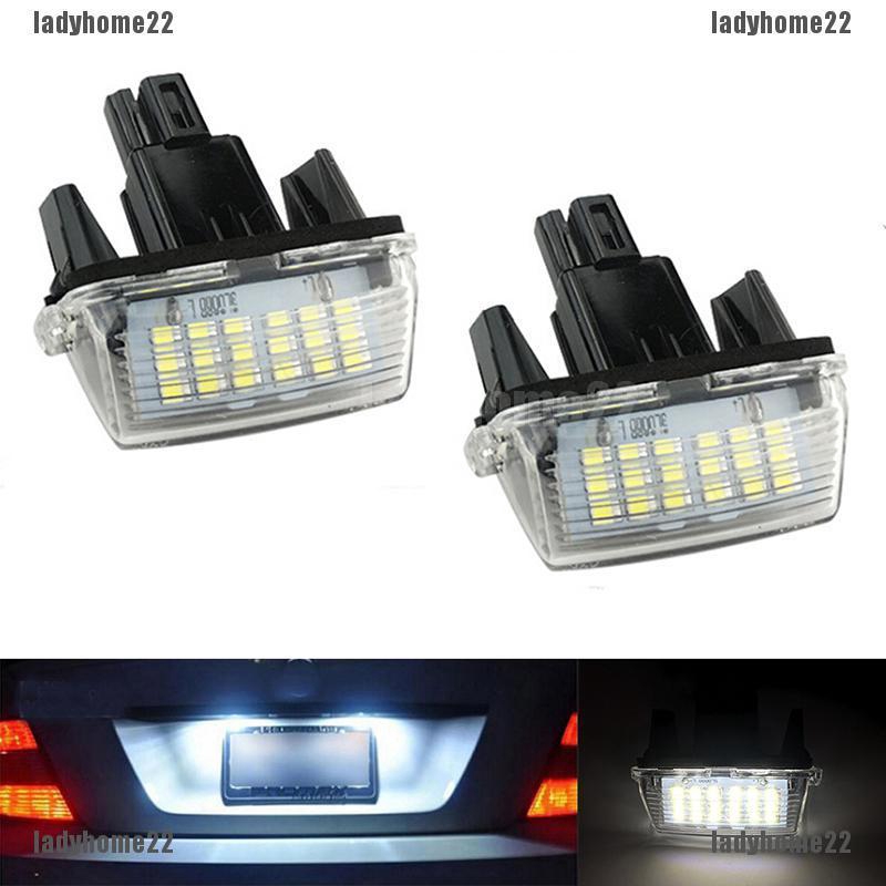 ฮ่าๆ❉ไฟป้ายทะเบียน LED สีขาว 2 ชิ้นสําหรับ Camry Yaris Vios