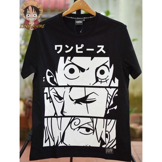 เสื้อยืดโอเวอร์ไซส์[โค้ดส่วน ANIJNE60 ทันที 60.- ] T-shirt DOP-1389 มีสีดำ Luffy Zoro SanjiS-3XL