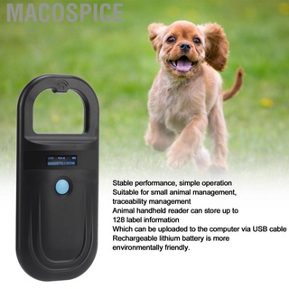 Macospice Pet Microchip Scanner Black Animal Handheld Reader For Dogs Cats