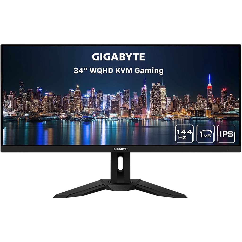 GIGABYTE M34WQ 34" 144Hz Ultrawide KVM Gaming Monitor, 3440 x 1440 IPS Display