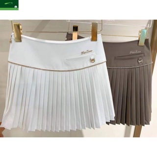 เสื้อผ้ากอล์ฟระดับไฮเอนด์ของเกาหลีกระโปรงจีบขอบเพชรสำหรับผู้หญิงกีฬาเทนนิสฤดูร้อนกันแสงAคำกระโปรง GOE8