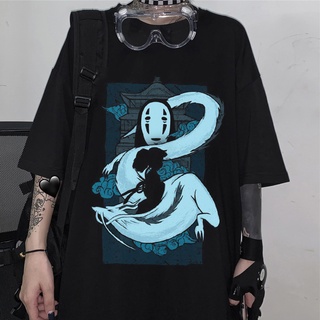 เสื้อยืดพิมพ์ลายprintingTotoro Harajuku Gothic Summer anime T-Shirt Fashion Print Cartoon Tops styles woman tshirts Fema