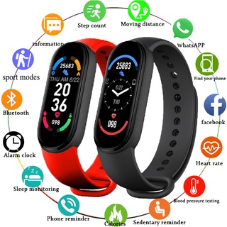 M6 Smart Watch Bracelet นาฬิกาอิเล็กทรอนิกส์ดิจิตอลกันน้ำ Fitness Tracker M6 Sports Watch