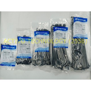 Cable Tie เคเบิ้ลไทร์ สายรัด ขนาด 4", 6", 8", 10",12" สีดำ Giantlok