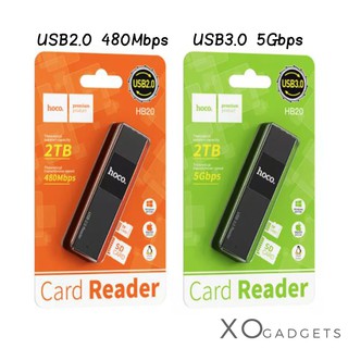 HOCO HB20 Mindful 2-in-1 SD Card Reader USB3.0/ 2.0 OTG Memory Card Adapter ฮับ HUB