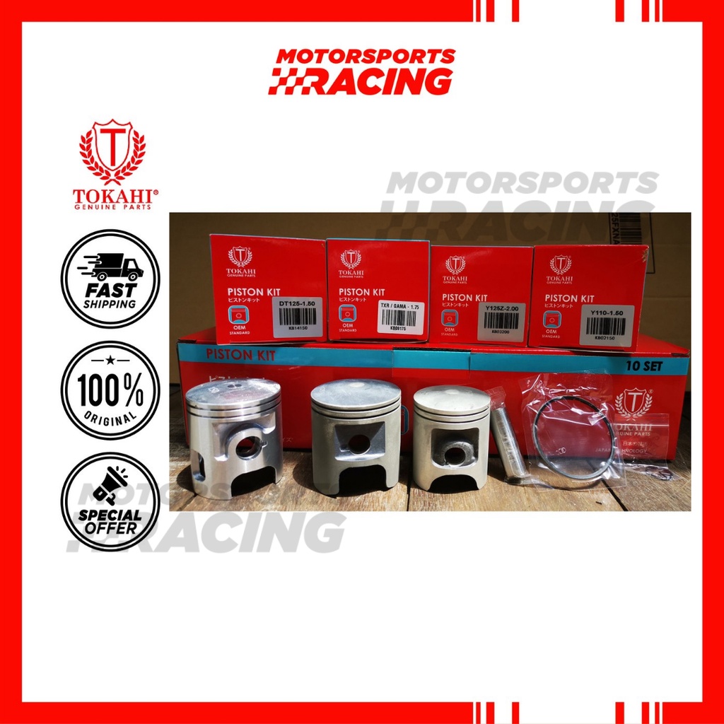 LC135 54MM/54.25MM TOKAHI PISTON KIT FULL SET (4 STROKE) SIZE: 54.00MM(STD)+C , 54.425MM(0.25) YAMAH