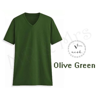 เสื้อยืดสีพื้น เสื้อคอวี เสื้อยืดคอวี T-Shirt ผ้าCotton (สีขี้ม้า)