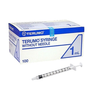 Terumo Syringe Disposable เทอรูโม กระบอกฉีดยา ไซริ้ง ไม่ติดเข็ม ขนาด 1 ml จำนวน 100 ชิ้น (100x12931)