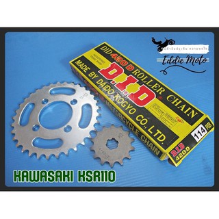 KAWASAKI KSR110 (14T) FRONT &amp; (33T) REAR SPROCKET &amp; "DID" DRIVE CHAIN (420D-114RB) // สเตอร์หน้า สเตอร์หลัง พร้อมโซ่