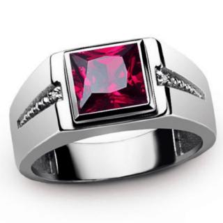 Cincin Fashion Ruby Emerald, Cincin Pernikahan Wanita, Perhiasan Pesona Wanita Ukuran: 6-14