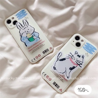 [ พร้อมส่ง 2 ลาย ] เคสโทรศัพท์ เคสแถมไอริง เคสแถมGriptok 🕑 ไอริงกระต่ายกิน , แมวปอกคอแดง