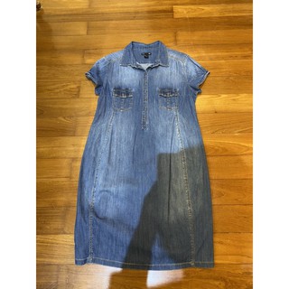 H&amp;M mama maternity dress jeans size M used ชุดคลุมท้อง