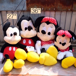 ตุ๊กตา Mickey Mouse มิกกี้เม้าส์ &amp; Minnie Mouse มินนี่เม้าส์ 27/36นิ้ว มิกกี้ มินนี่ ตุ๊กตาจัมโบ้ ตุ๊กตาไซส์ใหญ่