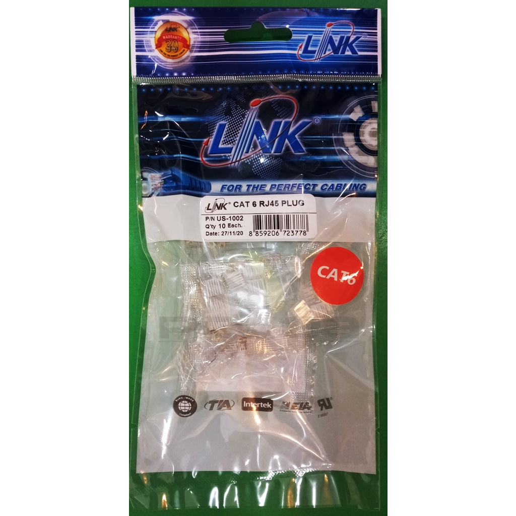 หัว LAN  CAT6 RJ45  LINK US-1002 10 Each.