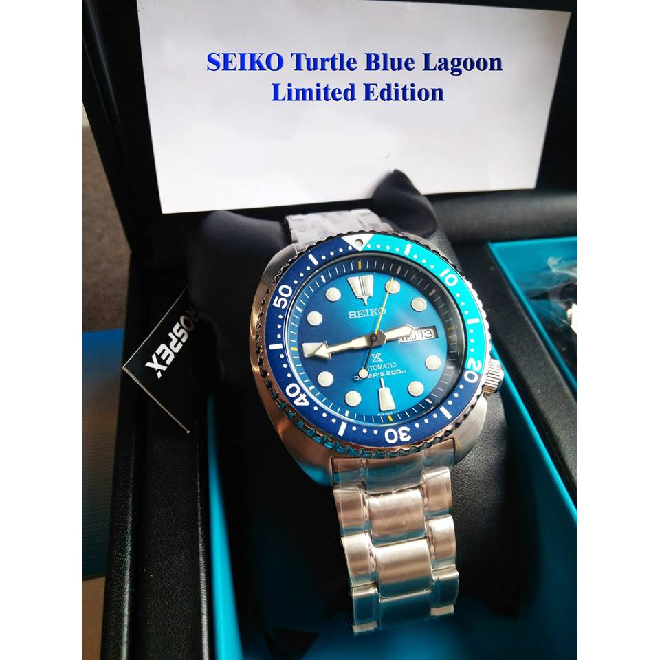 เลขตอง3ตัวท้าย!! นาฬิกาข้อมือ SEIKO PROSPEX Turtle Blue Lagoon Limited Edition รุ่น SRPB11K1 หายากแล้ว!!