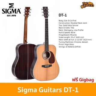 Sigma Guitars DT-1 Acoustic Guitar กีต้าร์โปร่ง กีต้าร์อะคูสติก ทรง Dreadnought แถมฟรี Gigbag