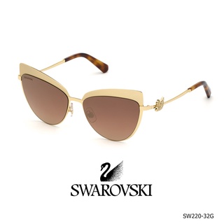 Swarovski SW0220 - 32G กรอบแว่นตาประดับด้วยเพชรคริสตัลของ SWAROVSKI ดีไซน์อิตาลี