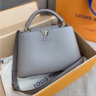 พรี Lv louis vuitton capucines bbกระเป๋าถือกระเป๋าสะพายไหล่กระเป๋าสะพายข้าง หนังแท้กระเป๋าแฟชั่น