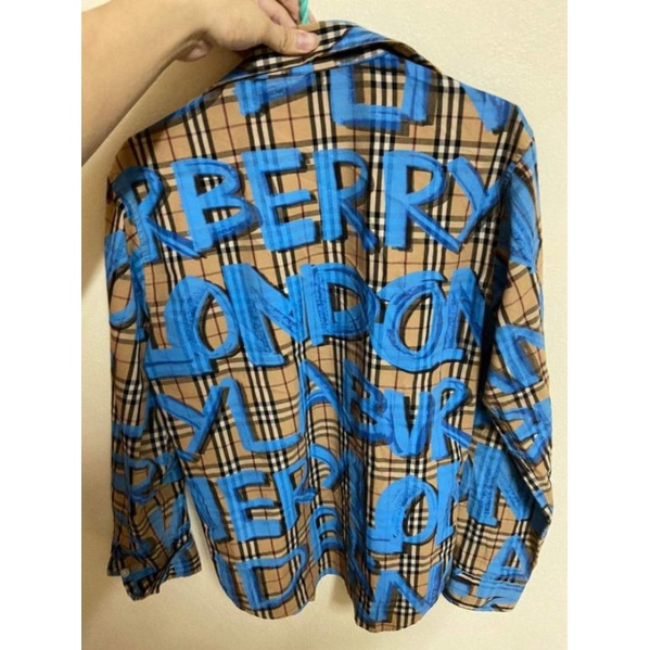 burberry​ shirt​ graffiti​ blue | Shopee Thailand