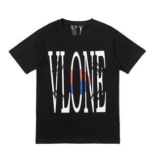 [S-5XL] เสื้อยืดแขนสั้นลําลอง ผ้าฝ้าย พิมพ์ลาย VLONE สไตล์คลาสสิก พลัสไซซ์ สําหรับผู้ชาย และผู้หญิง