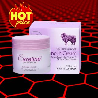 Careline Lanolin Cream with Grape Seed Oil &amp; Vitanmin E 100ml  ครีมลาโนลิน ผสมน้ำมันเมล็ดองุ่น และวิตามินอี