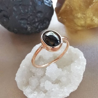 แหวนเงินหินสะเก็ดดาว Tektite Silver925 Ring