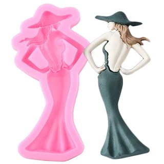 สาวสวยแม่พิมพ์ซิลิโคน DIY Party Fondant เค้กตกแต่งเครื่องมือ Candy Clay ช็อกโกแลต Gumpaste Mould ครัวเบเกอรี่ Moulds
