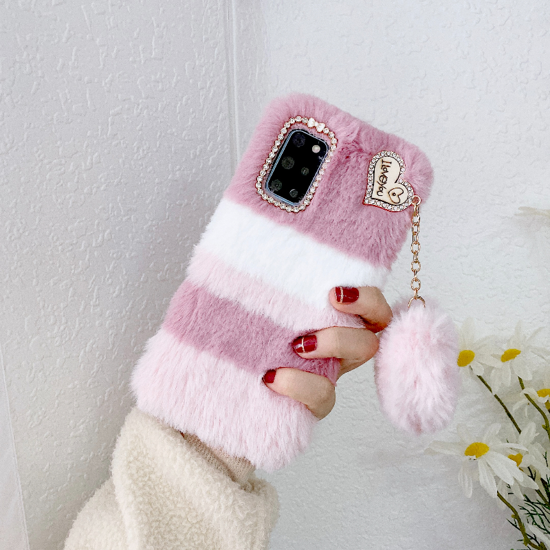 ปลอกสําหรับ OPPO Reno 8 8T 8Z 8Pro 7 7Z 6 6Z 3 4 5 Bling Love Plush Warm Fur Case Cover