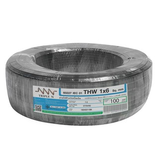 สายไฟ THW สายไฟ THW NNN 1x6ตร.มม. 100ม. สีดำ สายไฟ งานระบบไฟฟ้า ELECTRIC WIRE THW NNN 1X6 SQ.MM. 100M. BLACK