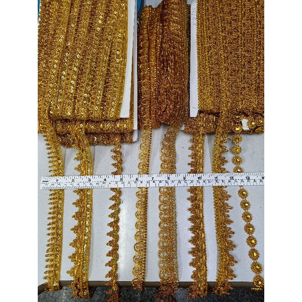 ลูกไม้เทปดิ้นทอง 💞 สำหรับตกแต่ง🏄🏻‍♀️🌷