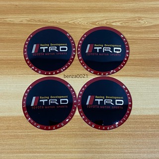 โลโก้* TRD โลโก้ฝาครอบล้อ โลโก้ติดดุมล้อ ขนาด : เส้นผ่าศูนย์กลาง 64 mm (ราคาต่อชุด มี 4 ชิ้น )