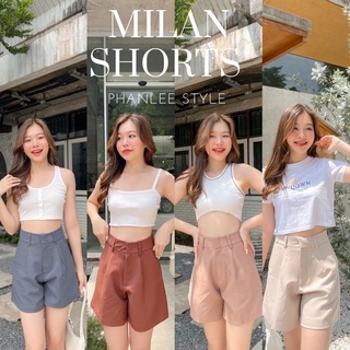 MILAN SHORTS กางเกงขาสั้นเอวสูงงาน ตะขอหน้าสีเอิร์ธโทน เนื้อผ้ามิลาน จัดเลยย 🧸🍪 (086)