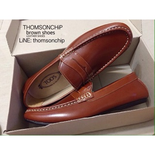 Leather brown shoes รองเท้าหนังลำลอง