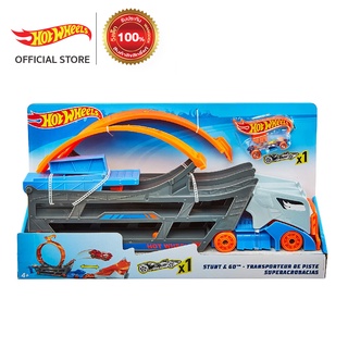 Hot Wheels Stunt &amp; Go Track Set ฮอตวีล รถเทรลเลอร์เสริมรางตีลังกา (GCK38 CH)