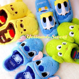 YS ·͜·♡🍁 รองเท้าใส่ในบ้าน สลิปเปอร์ ดิสนีย์ disney pooh donald stitch slipper หมีพู โดนัลด์ สติช มอนสเตอร