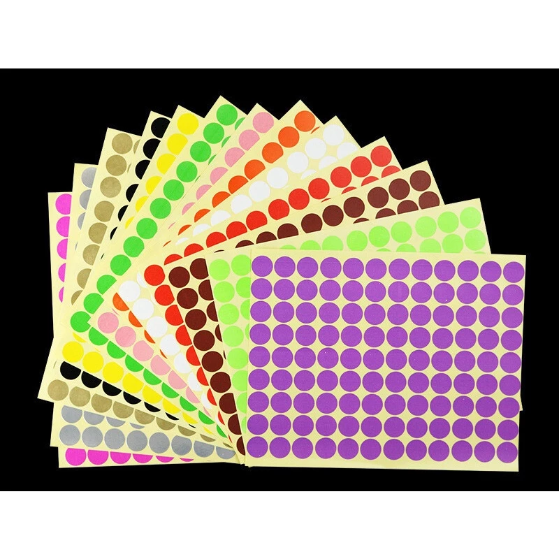 สติกเกอร์ จุด สี วงกลม ตกแต่ง ขนาด 8 10 13 16 19 25 มิลลิเมตร mm. thumbnail 5
