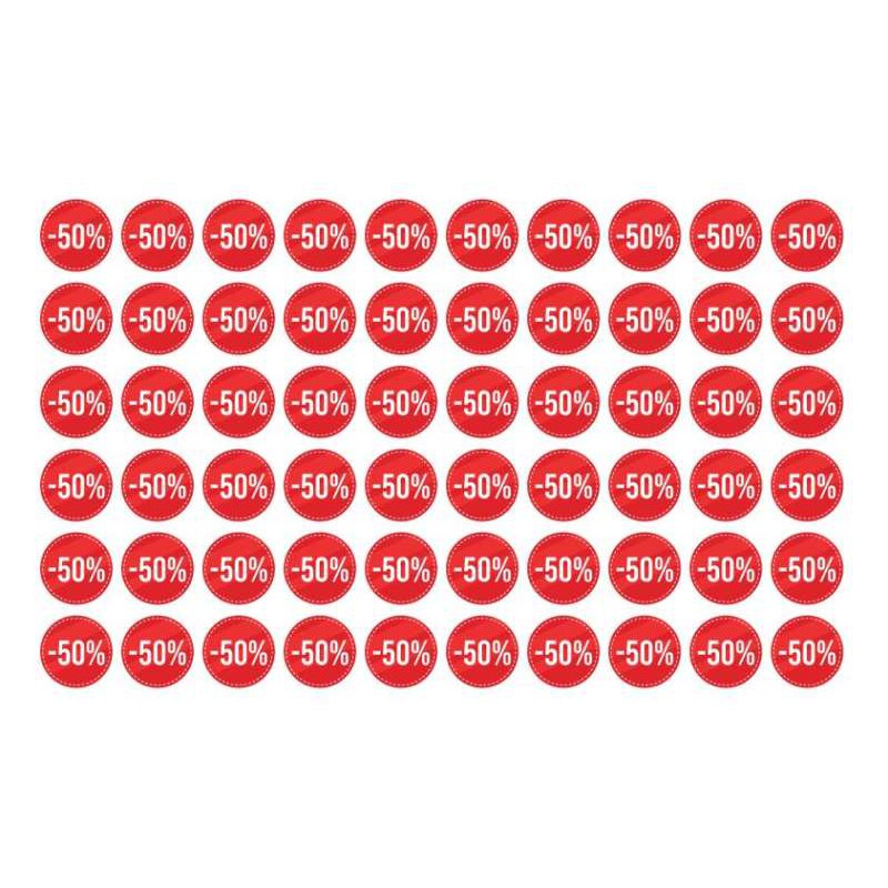 STICKER สติ้กเกอร์กันน้้ำ ติดสินค้า,สิ่งของ,กระจก (ป้ายลด 50% SALE 50% 60 ดวง 1 แผ่น A4 [รหัส B-020] ราคา ถูกที่สุด ดีลบีเคเค แกลเลอรีภาพที่ 3