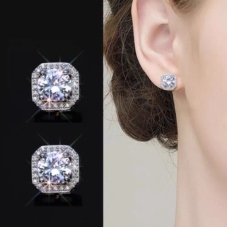 Silver Circle/ Square/ Heart Occasional Daily Party Earrings Stud For Women hikaw earring SS