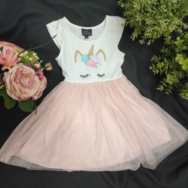 EUROPE Brand dress PINK&VIOLETkids เด็กผู้หญิง ยูนิคอร์น ปาร์ตี้ ชุด 小孩原 单 外  角裙子