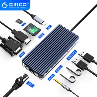 Orico Type C Docking Hub for Laptop ฮับ USB C Type C เป็น USB 3.0 PD RJ45 หลายช่อง อุปกรณ์เสริม สําหรับ PC