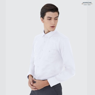 ARROW Wrinkle Free SHIRT -รีดง่าย ยับยาก - เสื้อเชิ้ตทำงานแขนยาวสีขาว ทรง SLIM FIT  รหัส AM966WH