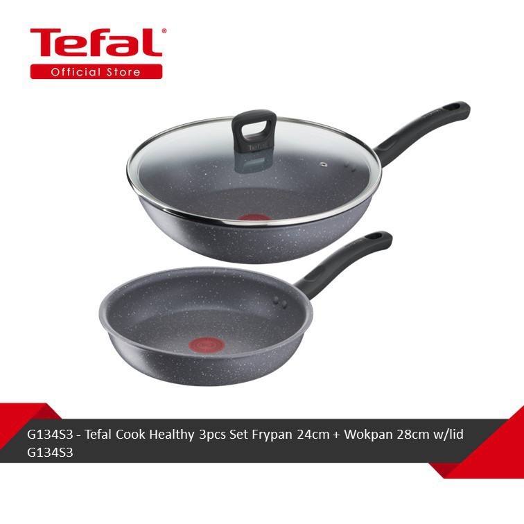 New TEFAL ชุดกระทะ รุ่น Cook Healthy 3 Set