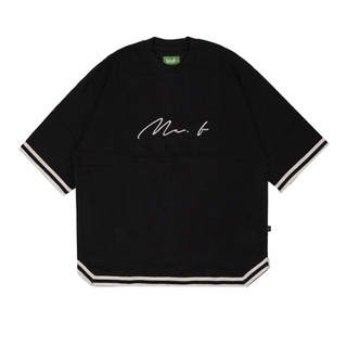 เสื้อยืด โอเวอร์ไซซ์ สีดํา ช่อง RIB - M